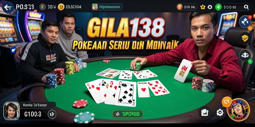 Tampilan gameplay GILA138 yang menegangkan dalam permainan Poker.