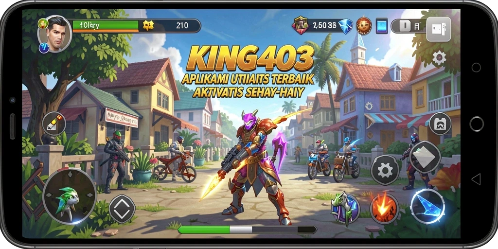 Screenshot KING403 menampilkan antarmuka pengguna yang intuitif dan fitur utilitas.