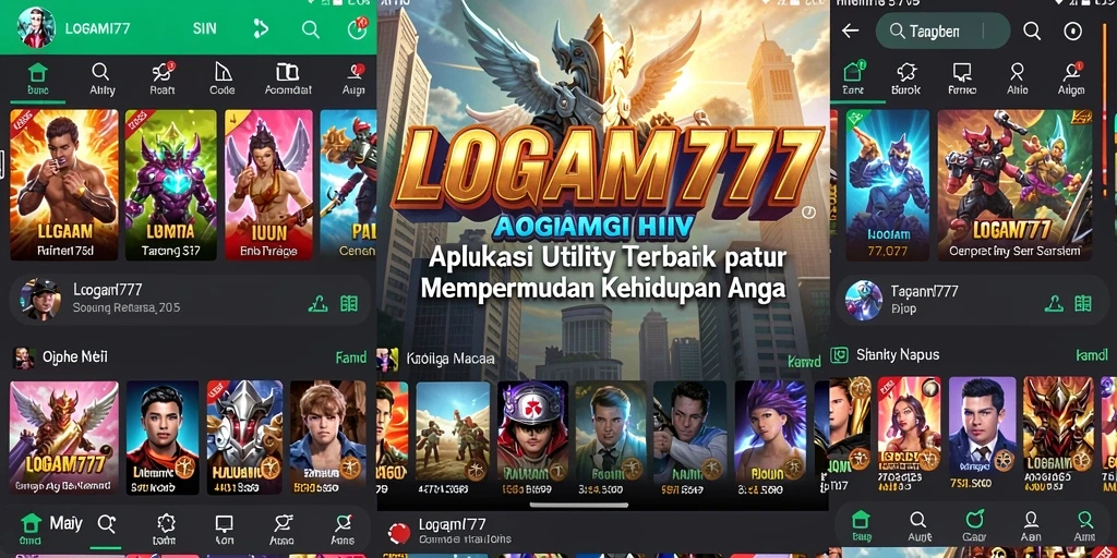 Screenshot LOGAM777 menampilkan antarmuka aplikasinya yang sederhana dan fungsional.