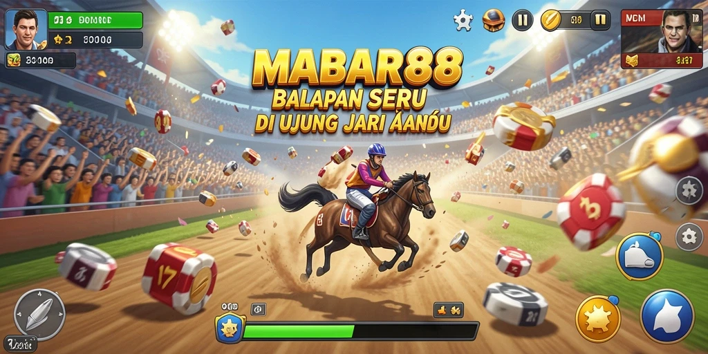 Screenshot gameplay MABAR88 yang menunjukkan balapan seru di lintasan.