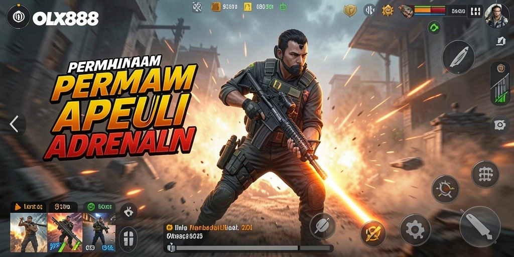 Tangkapan layar OLX888 menampilkan intensitas gameplay Action yang menegangkan.