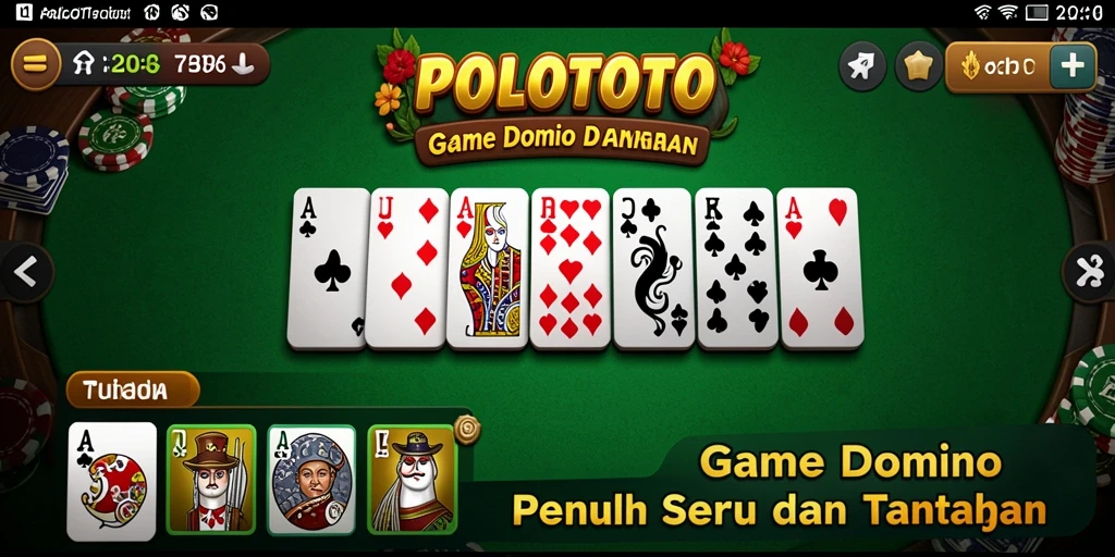 Tangkapan layar gameplay POLOTOTO yang menggambarkan aksi seru permainan Domino.