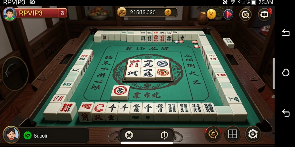 Screenshot gameplay RPVIP3 menampilkan keseruan permainan Mahjong.