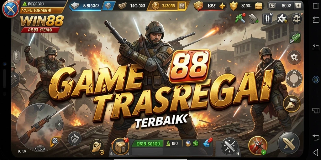 Tangkapan layar gameplay <strong>WIN88</strong> menampilkan aksi pertempuran strategi yang menegangkan.